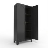 Homy Casa Tall Storage Cabinet with Double Doors and Adjustable Shelves, Black - 2 of 4