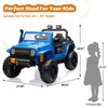 Acekool 24V Ride-On Truck Car with Remote Control, 4x60W Motors, 4-Wheel Suspension, LED Lights, Music, Safety Belt, 3 Speeds - 3 of 4