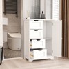 White freestanding floor storage cabinet with adjustable shelves - image 3 of 4