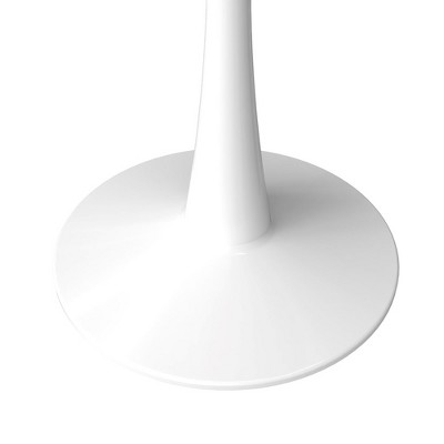 Bristol Round Black Marble Dining Table with White Pedestal Base