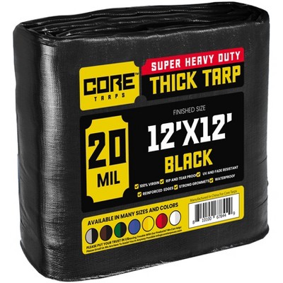 Core Tarps Heavy Duty 20 Mil Tarp Cover, UV Resistant, Rip Proof for Roof, Camping, Patio, Pool, Boat