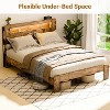 Zevemomo Wood Bed Frame King with Headboard, LED Light, Sturdy Wood Framework, No Noise, Dark Brown (Rectangular Slot) - 2 of 4