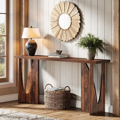 Tribesigns 70.87'' Entryway Table, Wood Console Table with Artistic Arch Base, Sofa Table Behind Couch for Living Room, Foyer, Hallway