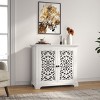 Vintage Accent Buffet Cabinet with Carved Doors, Antique Console Storage Cabinet, Distressed Sideboard for Entryway, Kitchen-The Pop Home - 2 of 4
