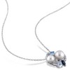 EVERLY JEWELRY | Sterling Silver London, Swiss and Sky Blue Topaz and Created White Sapphire and White Pearl Cluster Pendant - 2 of 4