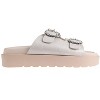 bebe Women's Fashion Slip-On Platform Slide Sandals with Rhinestone Buckles and Dangle Charm - 2 of 4