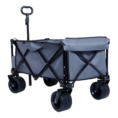 Foldable Wagon with Extended Tailgate, Waterproof Dustproof UV Resistant Wagon Rain Covers, Heavy Duty 400LBS
