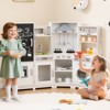 Safstar Corner Kids Play Kitchen Wooden Pretend Toy Kitchen w/ Realistic Lights White - 4 of 4