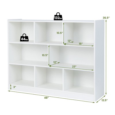 White 3-Tier 8-Cube Kids Storage Bookcase