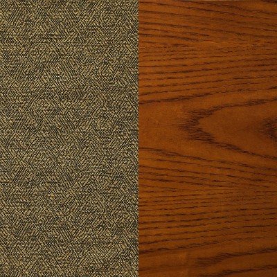 Mitchell 33" Olive-Brown Upholstered Game Chair with Amber Wood Finish