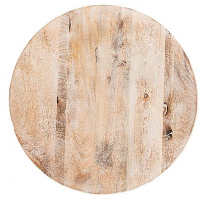 Axel 28" Gray Wash and Black Round Wood Pub Table