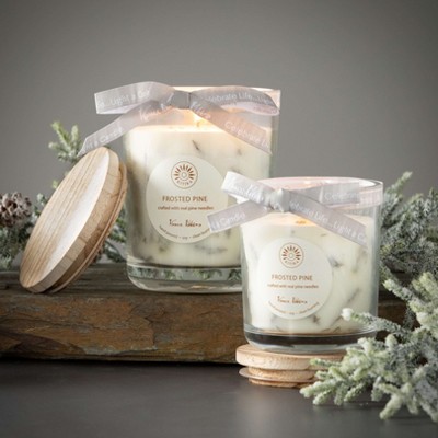 Frosted Pine Soy Wax Scented Jar Candle with Wooden Lid
