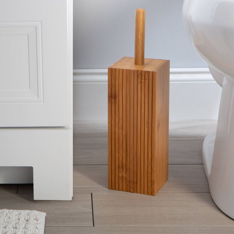 Oslo Square Bamboo Toilet Bowl Brush Brown - Bath Bliss, 4 of 8