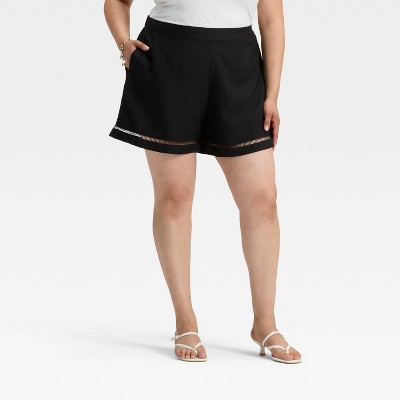 Women's High-Rise Ladder Trim Shorts - A New Day™