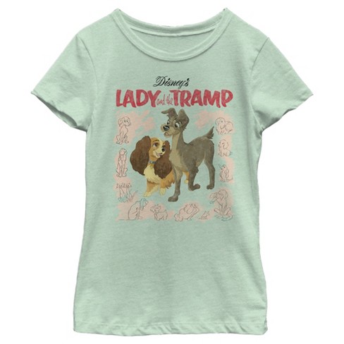 Girl's Lady and the Tramp Retro Movie Cover T-Shirt - image 1 of 4