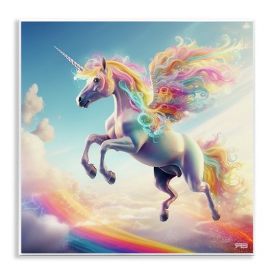 Stupell Industries Unicorn with Rainbow Mane Wall Plaque Art