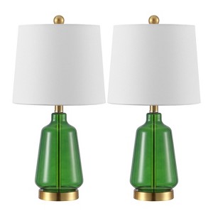 Aren 21.5" Table Lamp (Set of 2) - TBL4623 - Green/Brass - Safavieh - 1 of 4