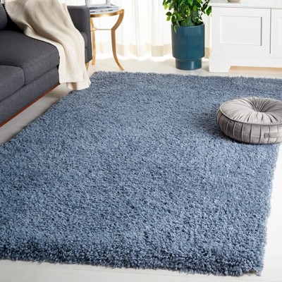 Light Blue 4' x 6' Handmade Shag Area Rug