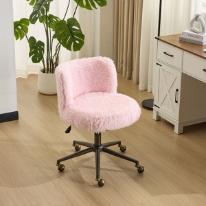 Karl Home | Plush Velvet Swivel Chair Antique Bronze Base With Wheels - 1 of 4