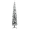 vidaXL Slim Christmas Tree with Stand 118.1" – Lifelike PVC Design, Snow Flocked Artificial Christmas Tree - 2 of 4