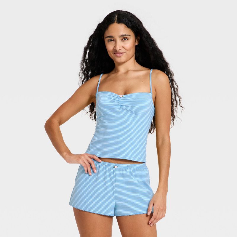 Women's Jersey Tank and Shorts Pajama Set - Wild Fable™ Blue XXS