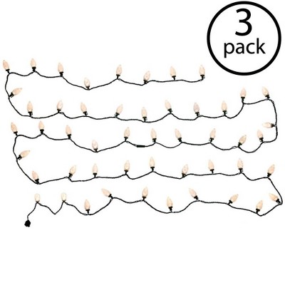 Home Heritage 25' 50 Bulb Count C9 White Christmas Green Wire LED Lights (3 Pk)