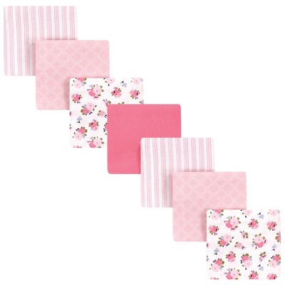 Luvable Friends Baby Girl Cotton Flannel Receiving Blankets, Garden 7 ...