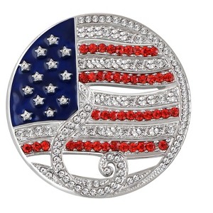 Anna-Kaci Crystal Rhinestone 4th of July American USA Flag Patriotic Pin Brooch - 1 of 4