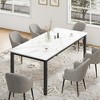homfan Dining Table, Wooden Long Dinner Table with Mortise Tenon Design, Kitchen Table with Sturdy Metal Legs for Dining Room Home Office Living Room - 4 of 4