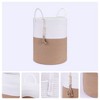 REGALWOVEN Odorless Cotton Rope Widened Handles Storage Basket with Tassel Beads 2 Pcs - 3 of 4