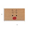 HomeRoots 36" X 72" Brown Red And Black Christmas Reindeer Outdoor Coir Door Mat - 3 of 4