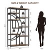 Tall Industrial Bookshelf, Wood Open Display Shelf, Moon Design Bookshelf with 9 Tiers - 2 of 4