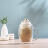 JoyJolt Cadus Glass Coffee Cups Double Wall  - Set of 2 Insulated Mugs Tea Glasses - 16-Ounces - 2 of 4