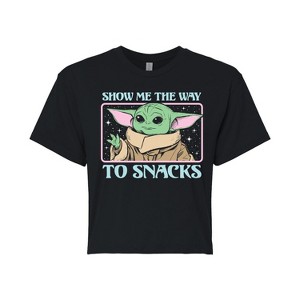 Women's - Star Wars - The Mandalorian Grogu Star Wars Cropped Graphic T-Shirt - 1 of 4