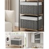 SONGMICS Storage Basket with Lid, 27.7 Gallon (105L) Storage Bin, Woven Blanket Storage Basket with Handles, Foldable, Removable Liner, Metal Frame - 3 of 4