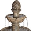 Louvre 44" High Large Italian Outdoor Decor Gray Faux Stone Floor Fountain with Light LED Waterfall 3-Tier Outside Garden Patio Yard - 3 of 4