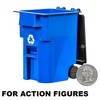 Set of 4 Mini Trash & Recycling Cans with Lid & Wheels for WWE Wrestling Action Figures - 2 of 4