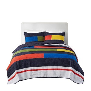 Gracie Mills Kaelith Stripe Printed Quilt Set - 1 of 4