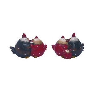 Transpac Terracotta Chicken Group Hug Family Set of 2 Spring Home Decorations - 1 of 1