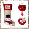 Aoibox 3Pack Linen Christmas Stockings 19Inch Large Personalized Stocking Set with Card Slot Snowman Reindeer Classic Pattern for Fireplace Tree Decor - 4 of 4