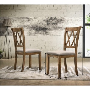 NicBex Vintage Upholstered  Dining Chairs Set of 2 with Cross Back & Comfy Cushions,Rustic Wood Accent Chairs for Dining Room,Living Room - 1 of 4