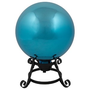 Northlight Outdoor Garden Mirrored Gazing Ball - 10" - Turquoise Blue - 1 of 4
