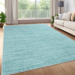Washable Rugs for Living Room Modern Solid Area Rugs Non Slip Low Pile Minimalist Carpet Stain Resistant Ultra Soft Throw Mats - 1 of 4