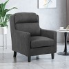 TiramisuBest Charcoal Fabric Club Chair,Contemporary Armchair with Waterfall Back & Rubberwood Legs - 2 of 4