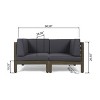 Christopher Knight Home Oana Outdoor Acacia Wood Loveseat with Cushions - 3 of 4
