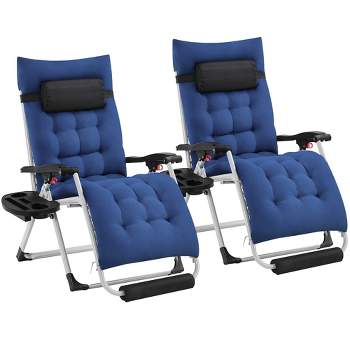 Yaheetech 2pcs 26in Zero Gravity Recliner with Headrest Cupholder
