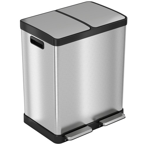 Itouchless Step Pedal Kitchen Trash Can With Absorbx Odor Filter 13 Gallon  Rectangular Stainless Steel : Target