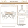 5-Piece Counter Height Dining Round Extendable Table Set With 4 Chairs Thick Tabletop Rustic Farmhouse Round Table For Dining Room - 4 of 4