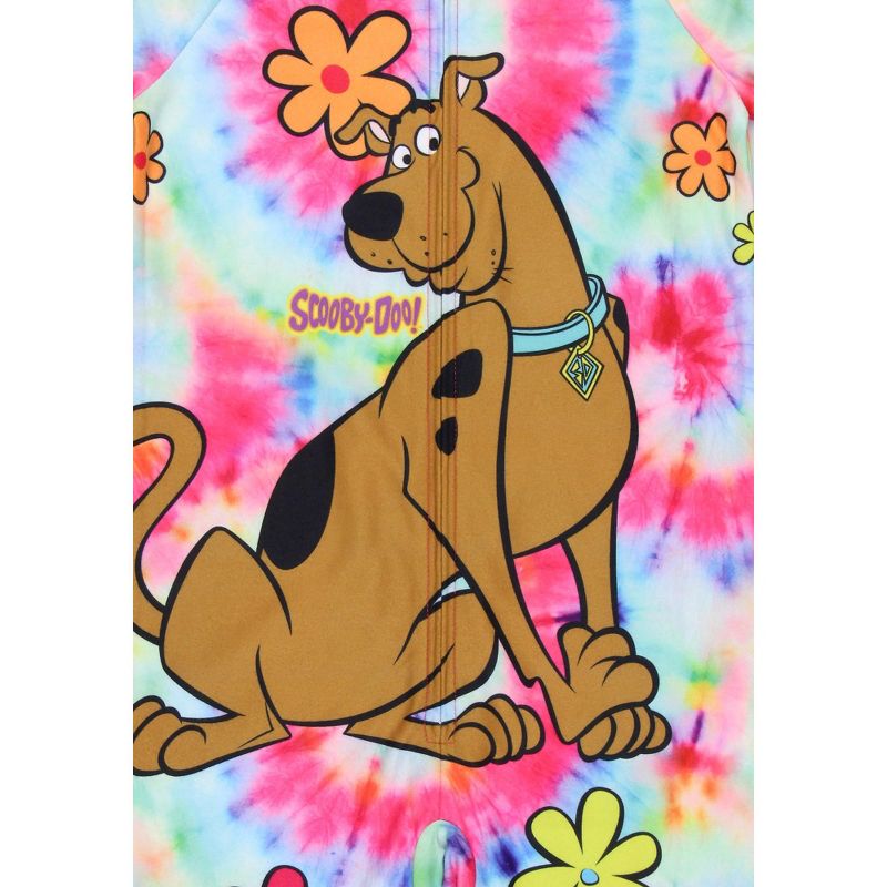 Scooby-Doo Toddler Girls' Tie-Dye Flower Union Suit Footless Sleep Pajama Multicolored, 2 of 4