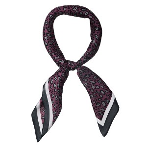 Allegra K Women's Animal Leopard Print Silk Like Square Scarves Neckerchief Bandana 1 Pc - 1 of 4